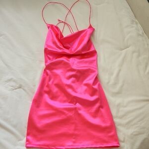 Hot Miami Styles Vibrant Pink Mini Dress